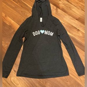 Dog Mom long sleeve shirt with hood, size small